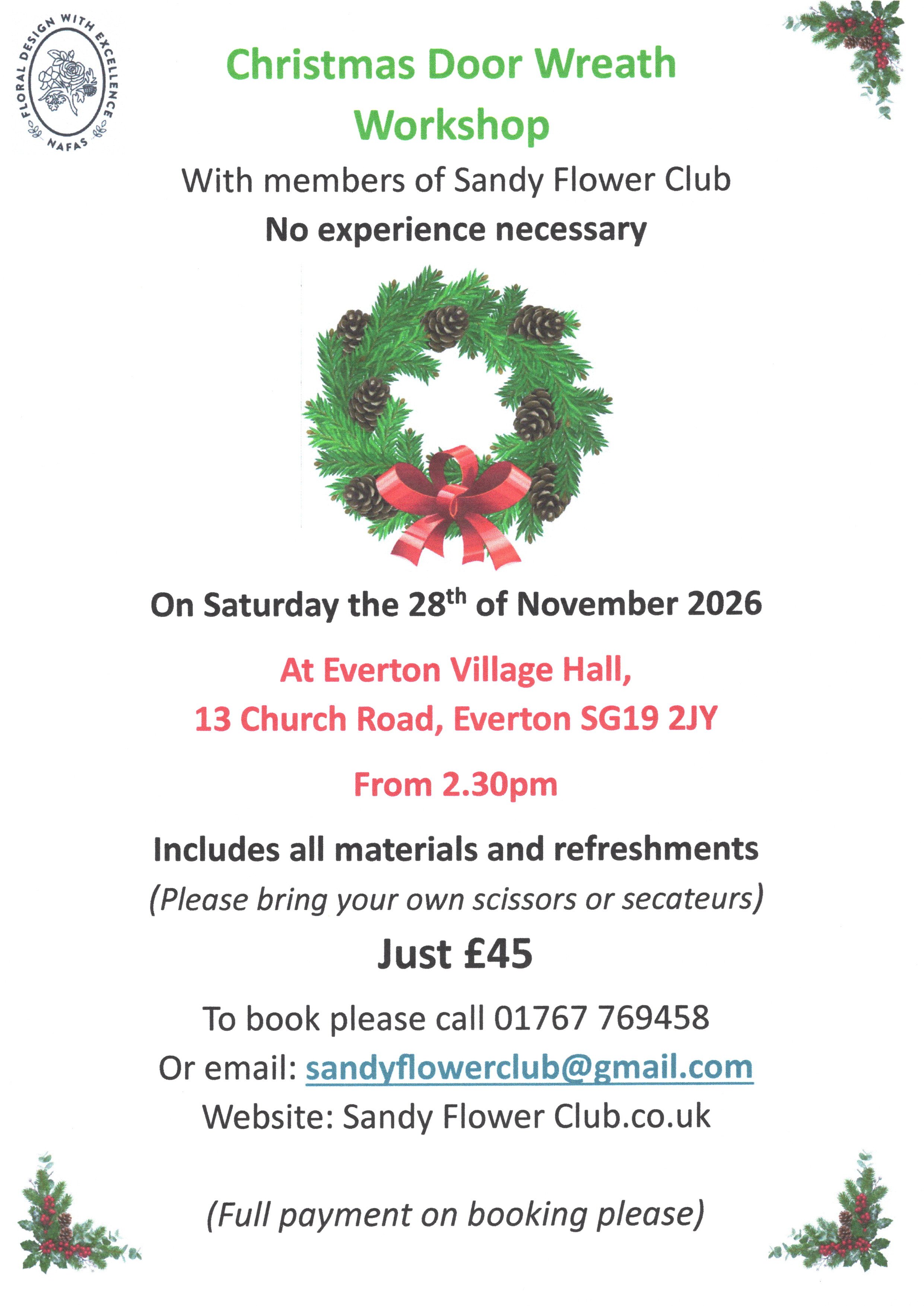 Christmas Wreath Workshop 2026
